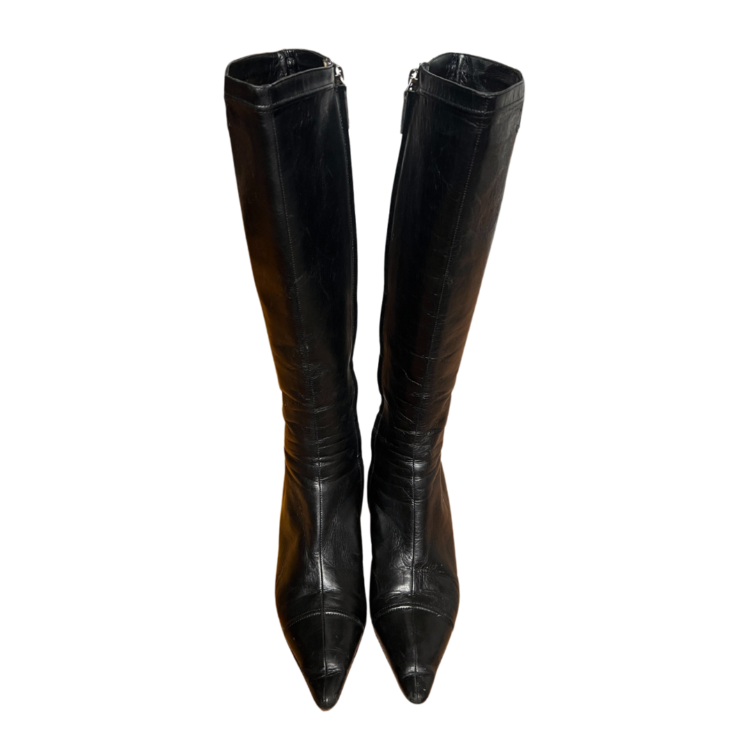 Classic Chanel Logo Boots (36.5)
