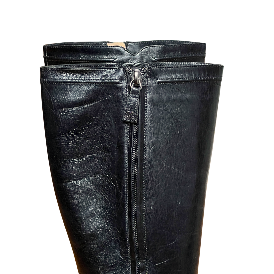 Classic Chanel Logo Boots (36.5)