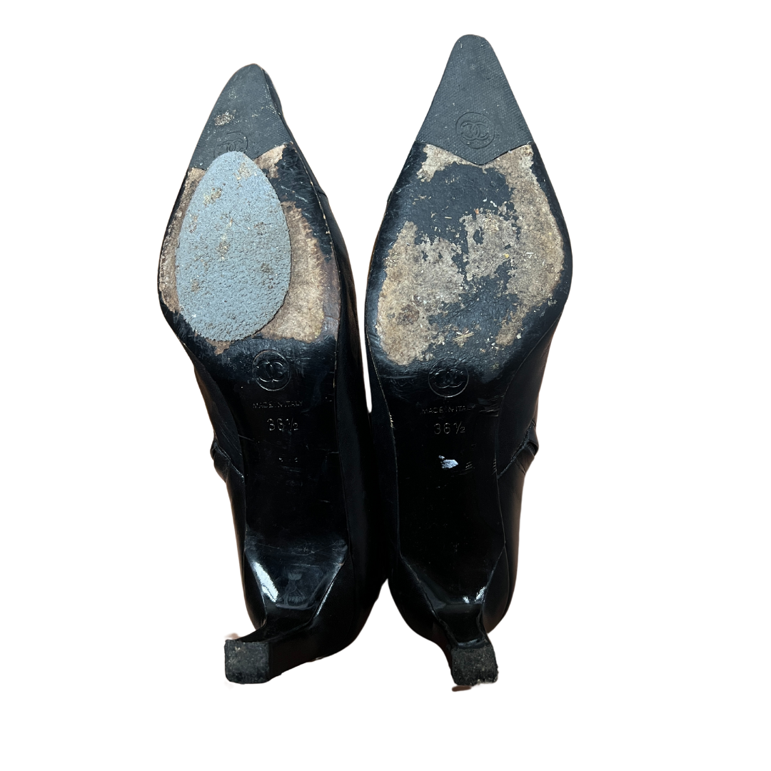 Classic Chanel Logo Boots (36.5)