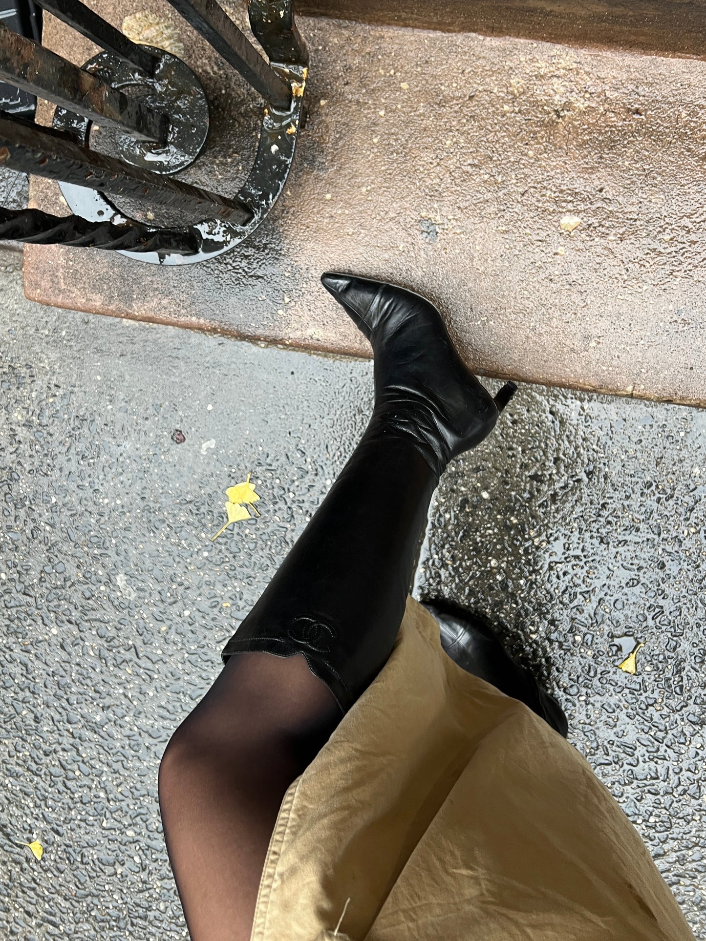 Classic Chanel Logo Boots (36.5)