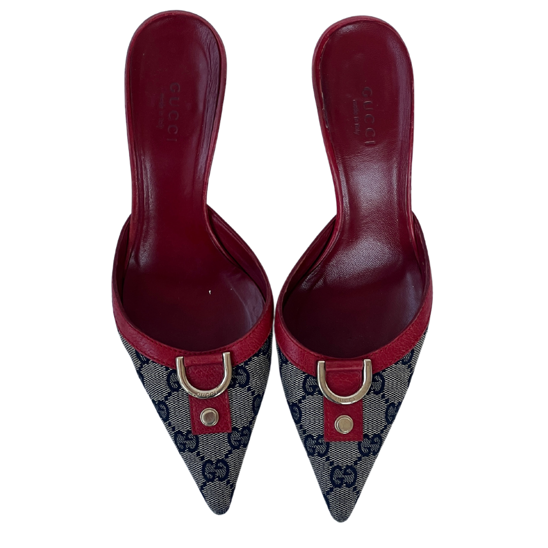 Tom Ford Era Gucci Monogram Mules (36.5)
