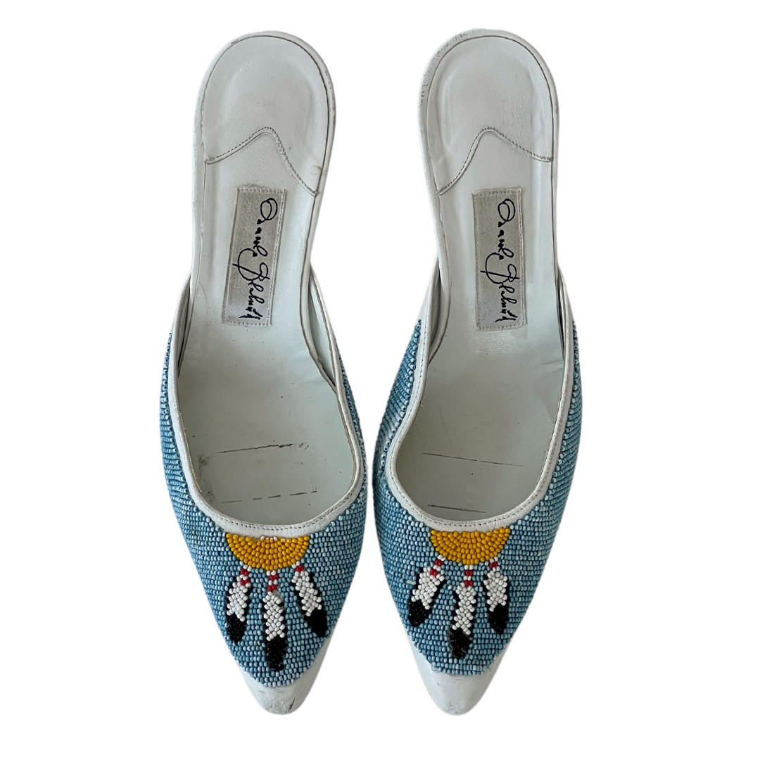 Rare Signed Manolo Blahnik Beaded Mules (36)