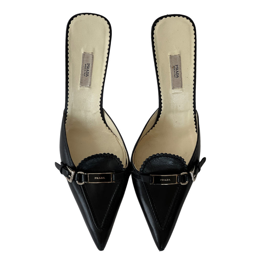 Prada Logo Mules (38.5)
