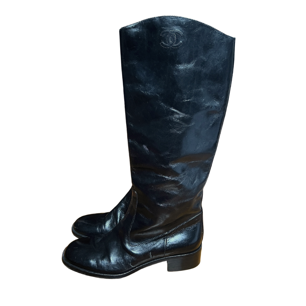 90's Chanel Logo Boots (41.5)