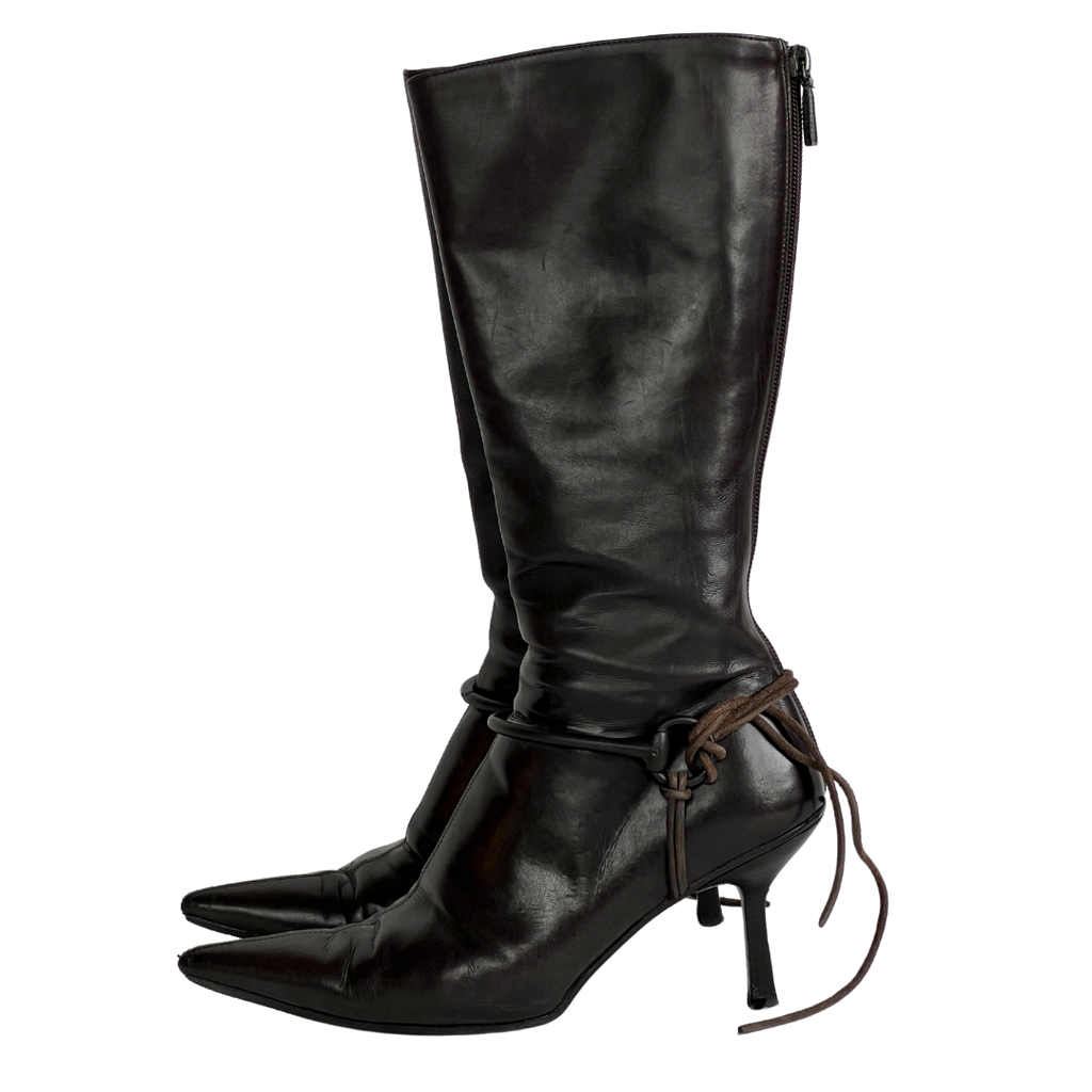 Tom Ford Era Gucci Riding Boots Chocolate Brown (38)