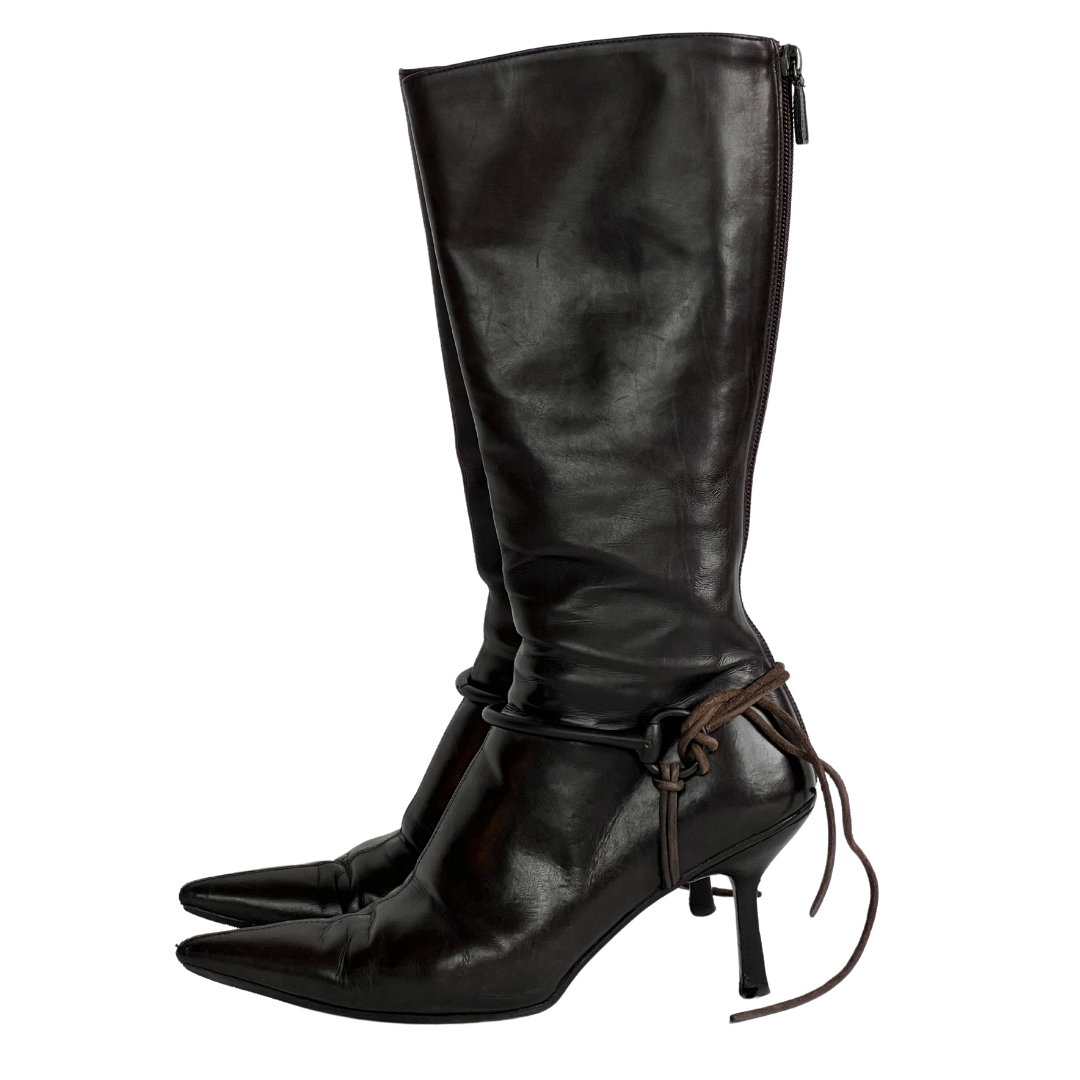 Tom Ford Era Gucci Riding Boots Chocolate Brown (38)