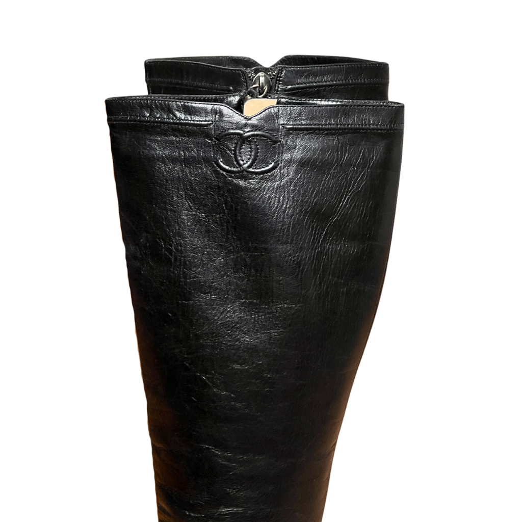 Classic Chanel Logo Boots (36.5)