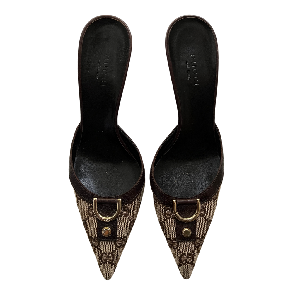 Tom Ford Era Gucci Monogram Mules (36.5)