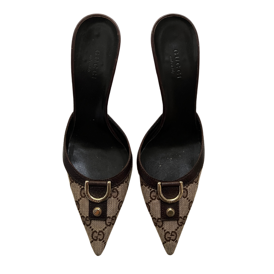 Tom Ford Era Gucci Monogram Mules (36.5)