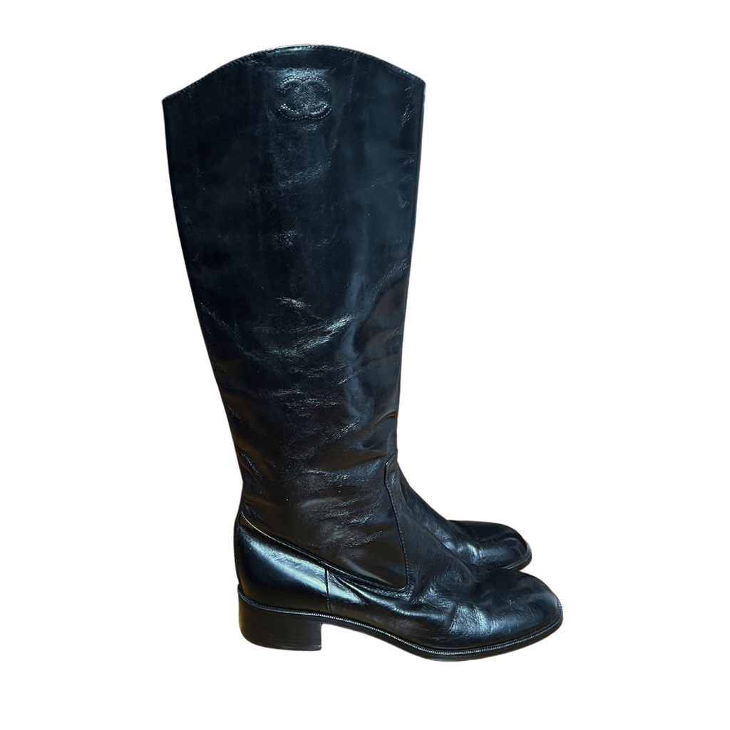 90's Chanel Logo Boots (41.5)
