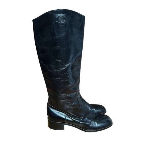 90's Chanel Logo Boots (41.5)