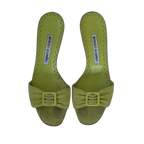 Green Manolo Blahnik Bow Mules (37)