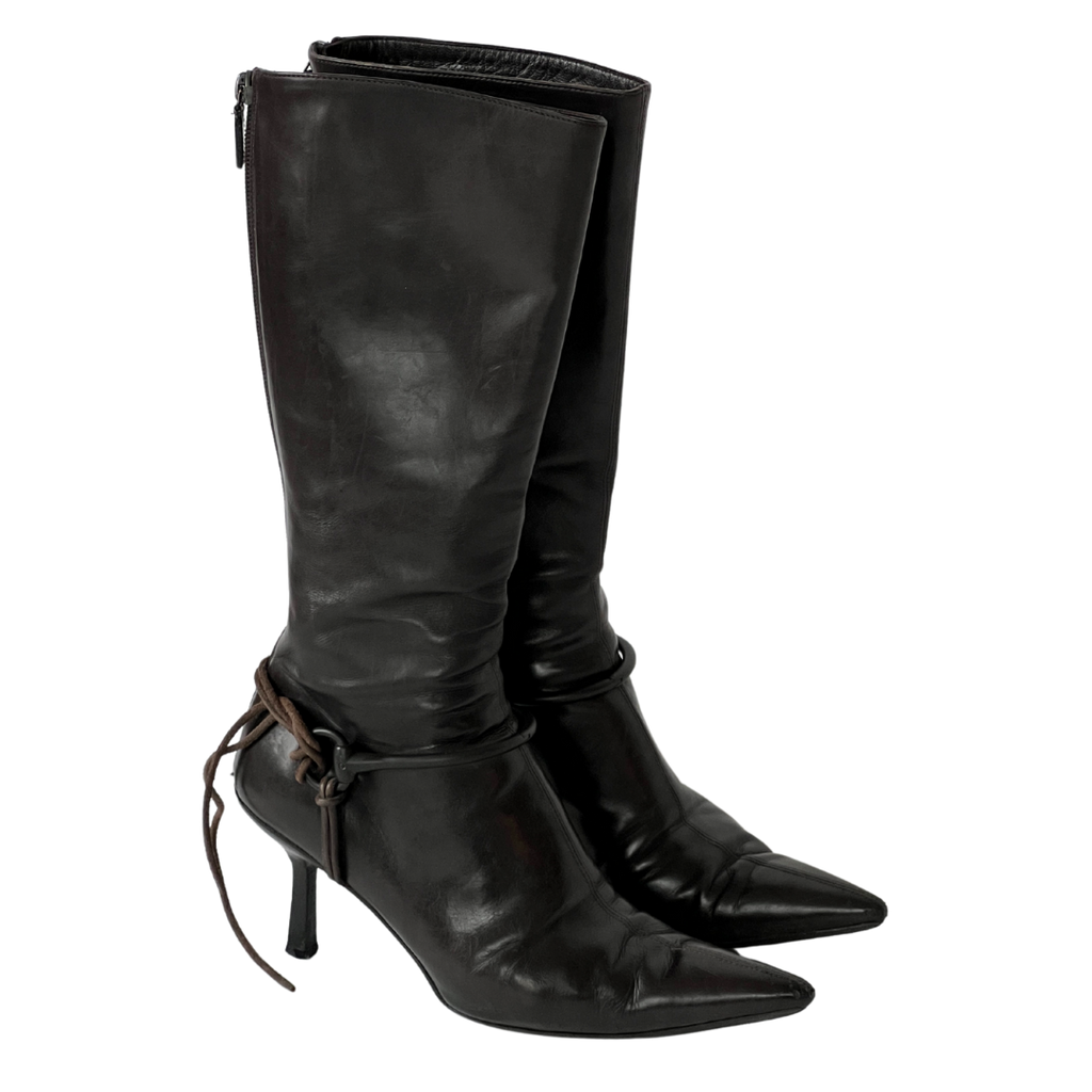 Tom Ford Era Gucci Riding Boots Chocolate Brown (38)