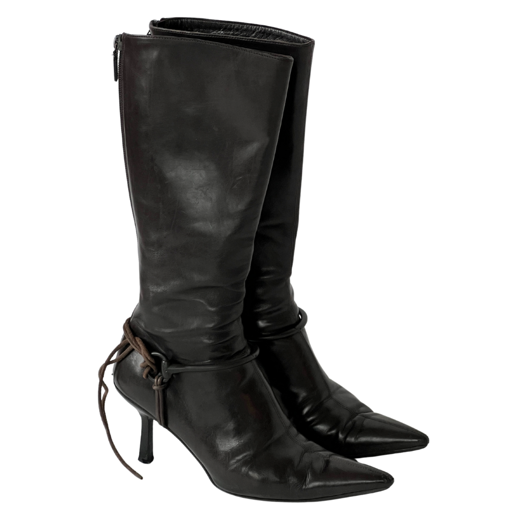 Tom Ford Era Gucci Riding Boots Chocolate Brown (38)