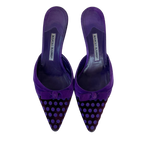 Purple Polka Dot Manolo Blahnik Mules (40)