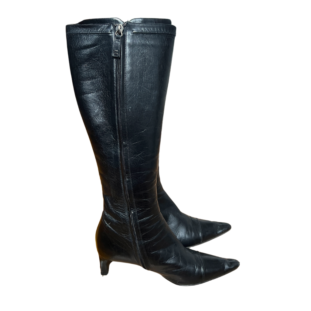 Classic Chanel Logo Boots (36.5)