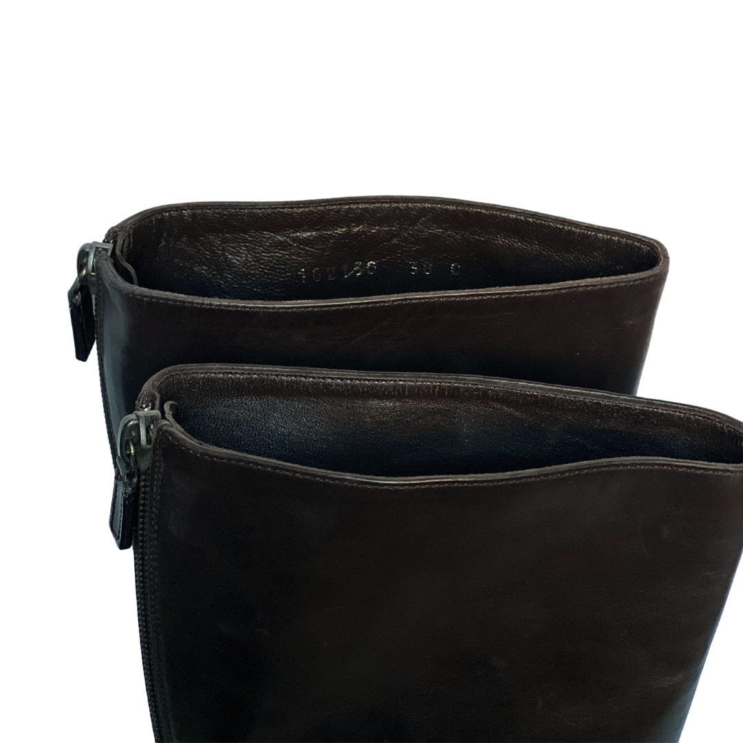 Tom Ford Era Gucci Riding Boots Chocolate Brown (38)