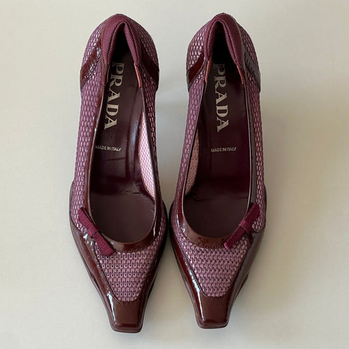 2000's Prada Sport Mesh Bow Heels (37.5)