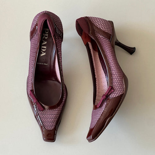 2000's Prada Sport Mesh Bow Heels (37.5)