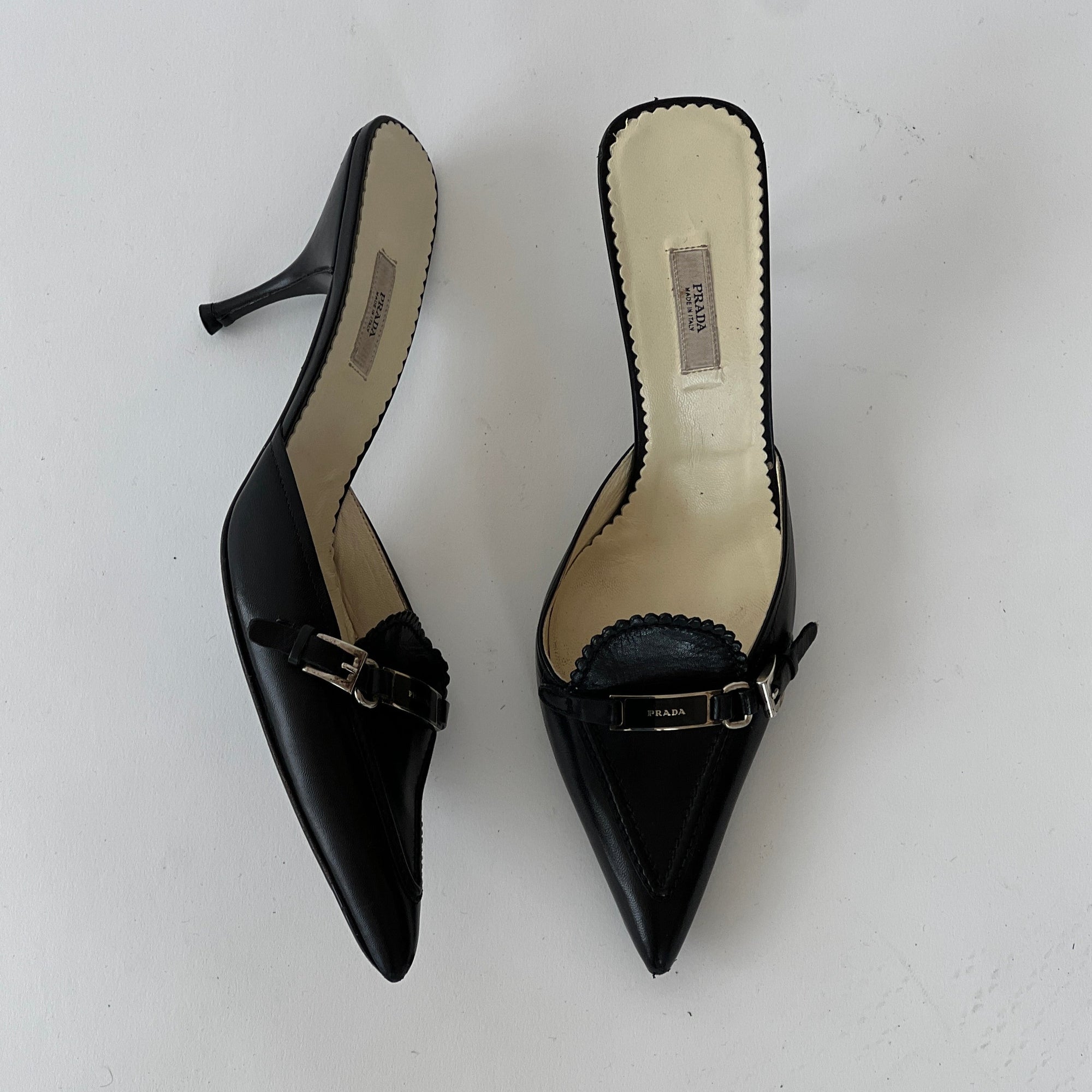 Prada Logo Mules (38.5)