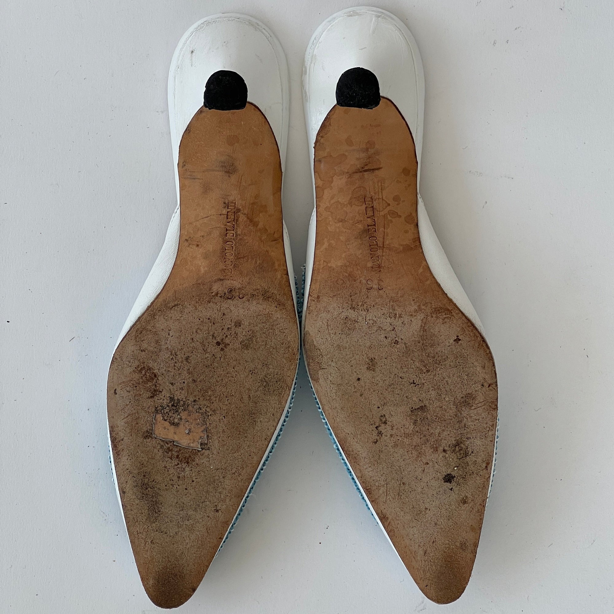 Rare Signed Manolo Blahnik Beaded Mules (36)