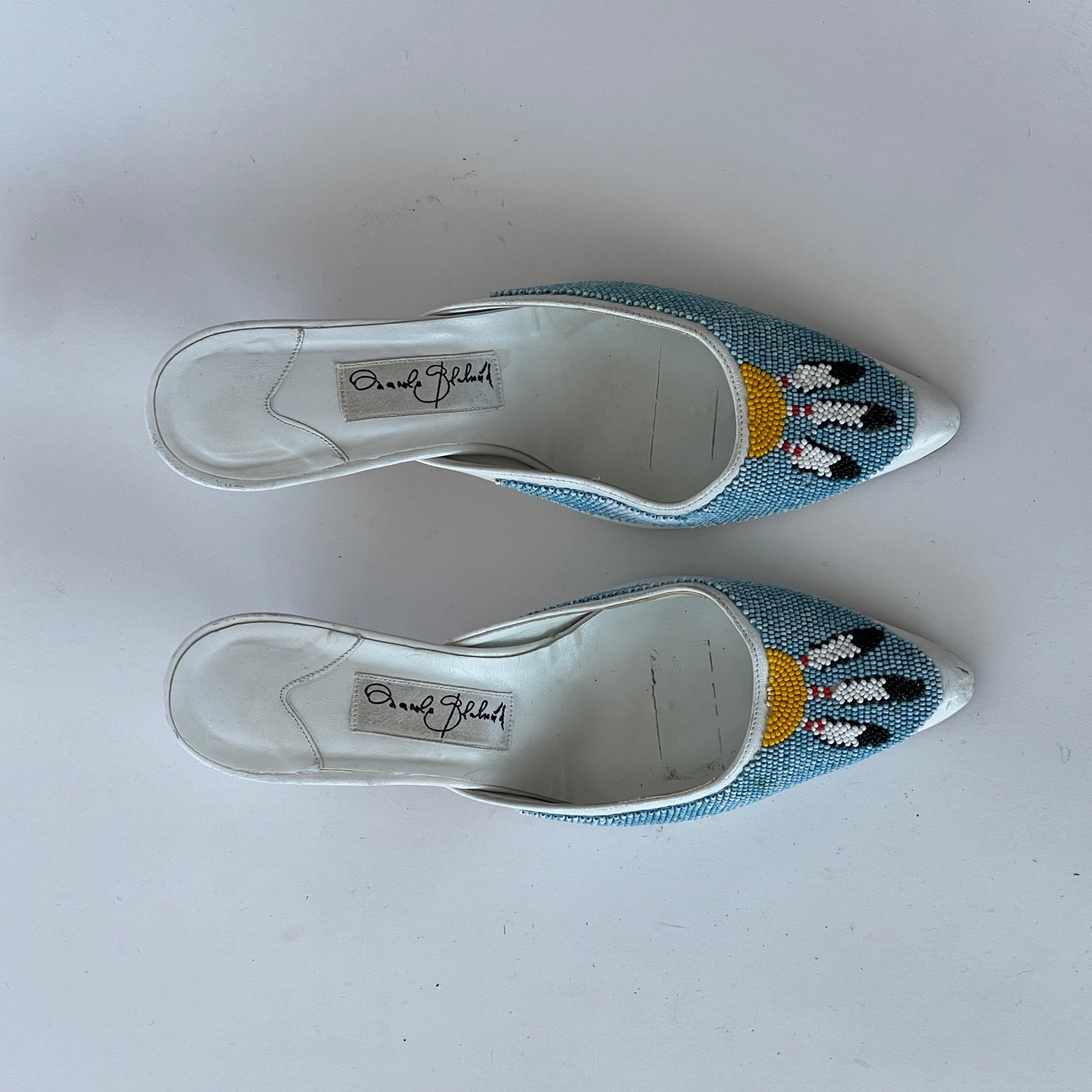 Rare Signed Manolo Blahnik Beaded Mules (36)