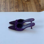 Purple Polka Dot Manolo Blahnik Mules (40)