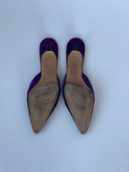 Purple Polka Dot Manolo Blahnik Mules (40)